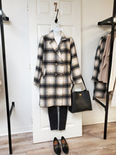 Long Plaid Pea Coat