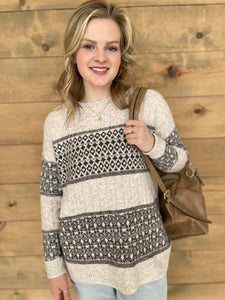 Pattern Cable Sweater